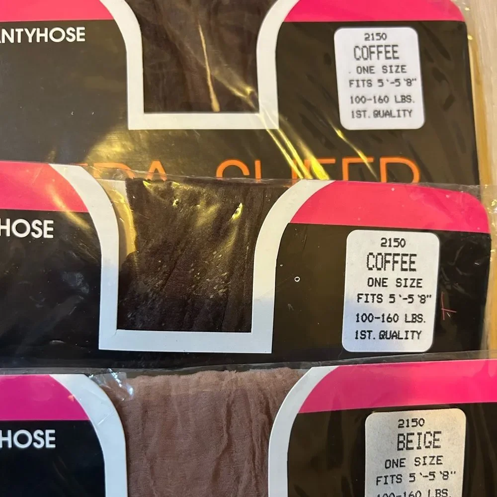 Bundle of 3 Vintage Ultra Sheer Women’s Pantyhose  Beige Coffee OS